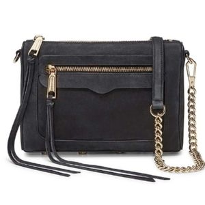 Rebecca Minkoff Black Suede Avery Crossbody